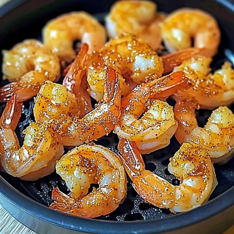 Crispy air fryer shrimp garnished with herbs on a plate