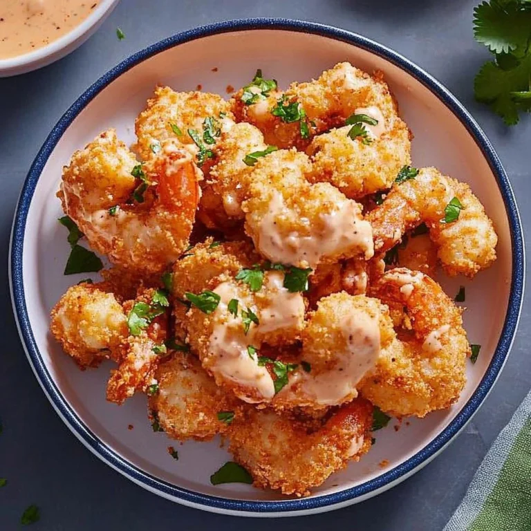 Delicious Bang Bang Shrimp served with a creamy and spicy sauce