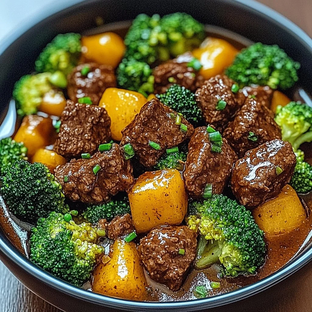 Delicious plate of Beef with Broccoli served with rice