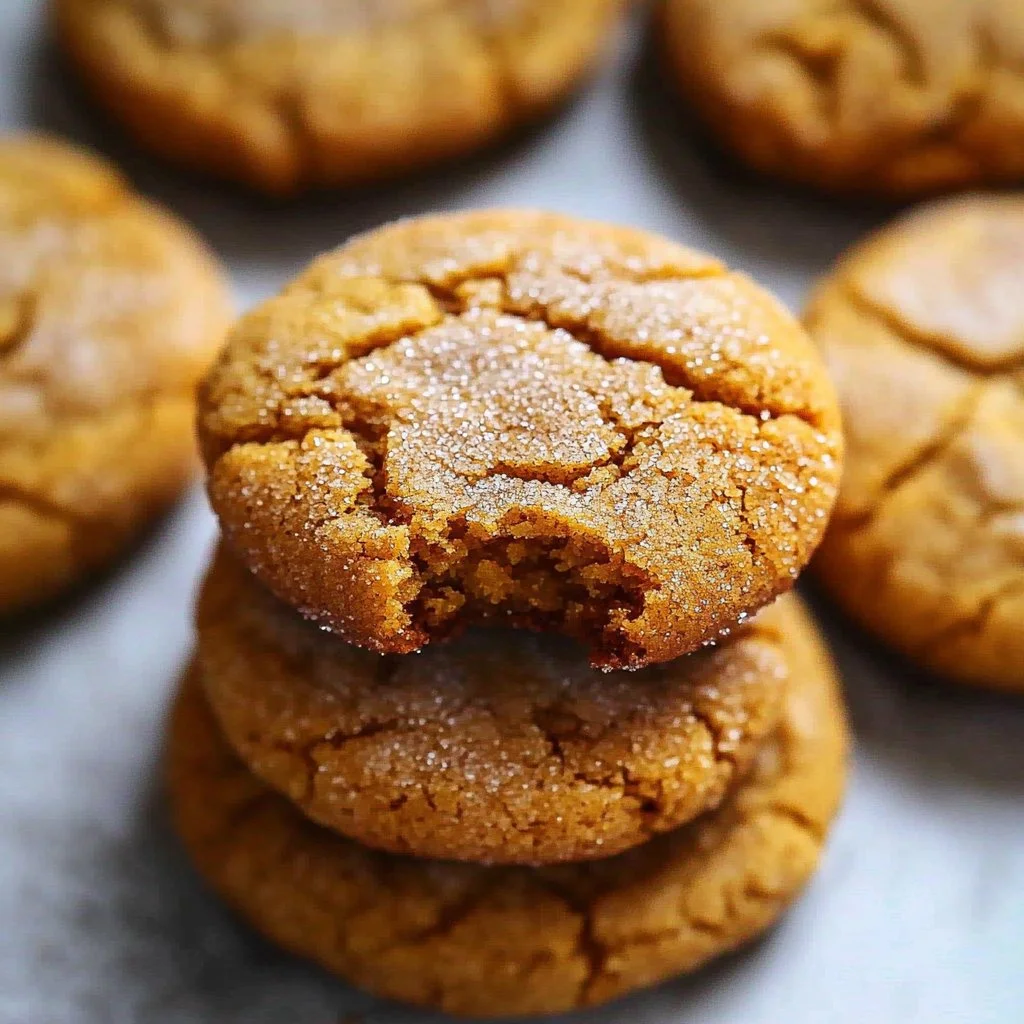 Delicious brown butter pumpkin snickerdoodle cookies on a baking tray