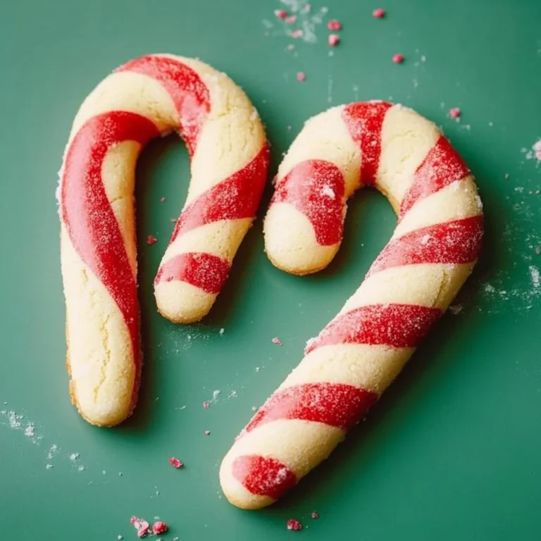 Festive candy cane cookies decorated with peppermint, perfect for holiday treats.