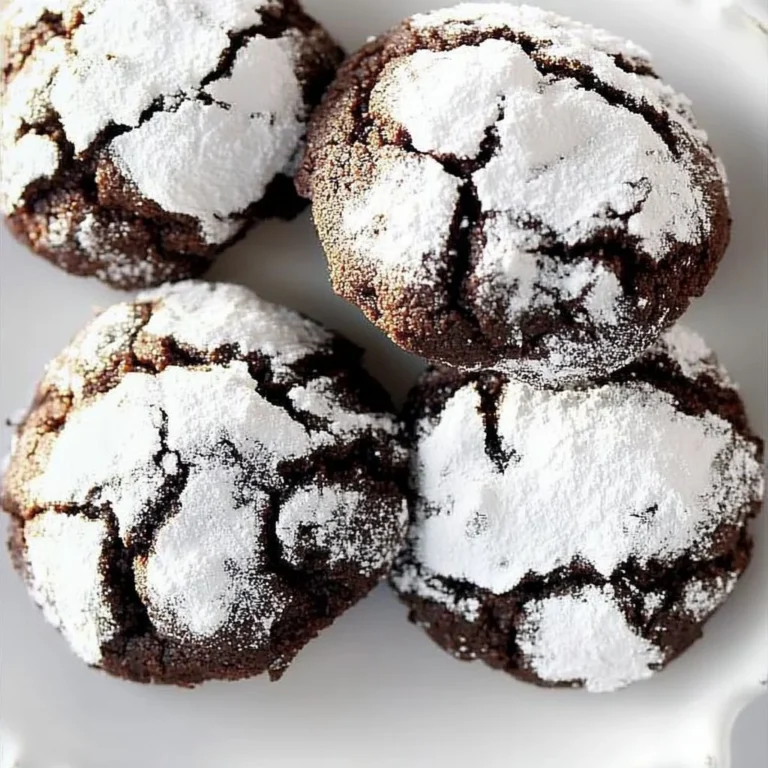 Delicious homemade Chocolate Crinkle Cookies with powdered sugar topping