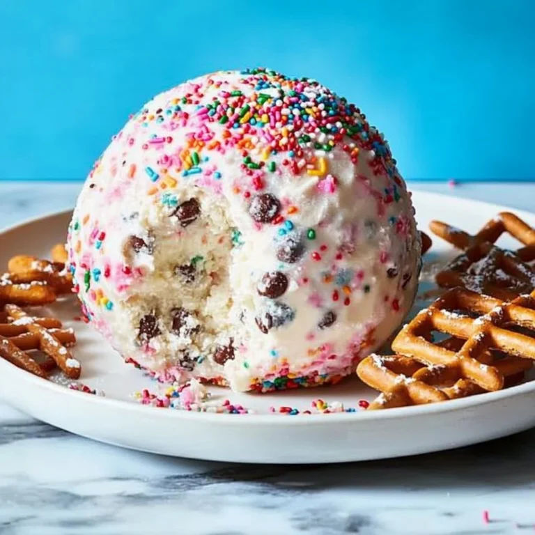 Delicious confetti cookie dough ball with colorful sprinkles