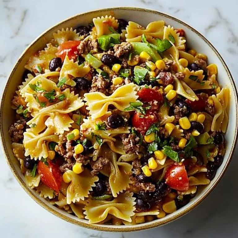Colorful Cowboy Pasta Salad with fresh ingredients and robust flavors