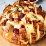 Delicious Cranberry Brie Pull-Apart Bread fresh out of the oven