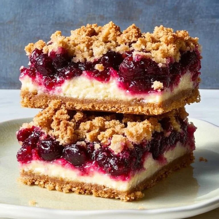 Cranberry crumble cheesecake bars with a buttery crumble topping.