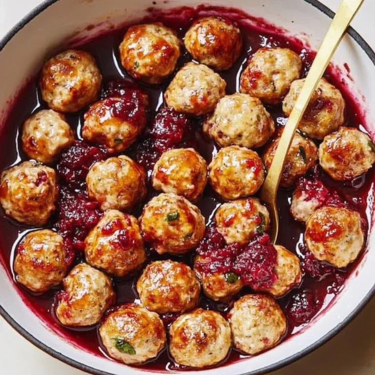 Cranberry-glazed turkey meatballs served on a plate