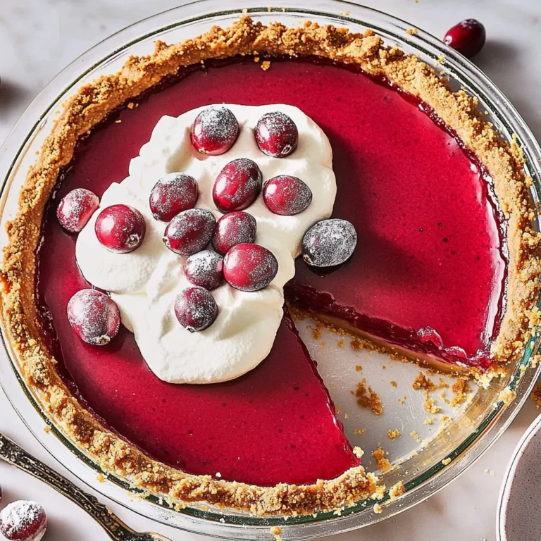 Homemade cranberry pie with a golden crust and fresh cranberries on top