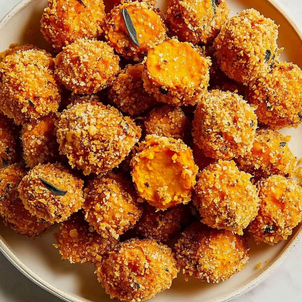 Crispy sweet potato bites seasoned to perfection and served as a healthy snack.