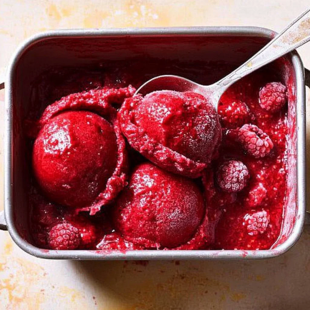Bowl of colorful homemade sorbet made from fresh fruits