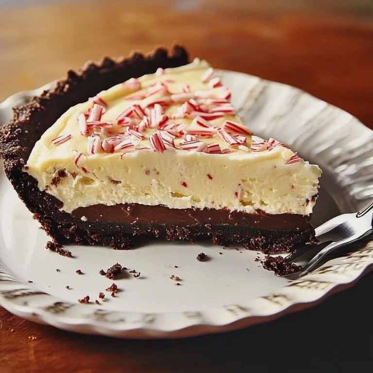 Frozen Peppermint Pattie Pie topped with whipped cream and chocolate shavings