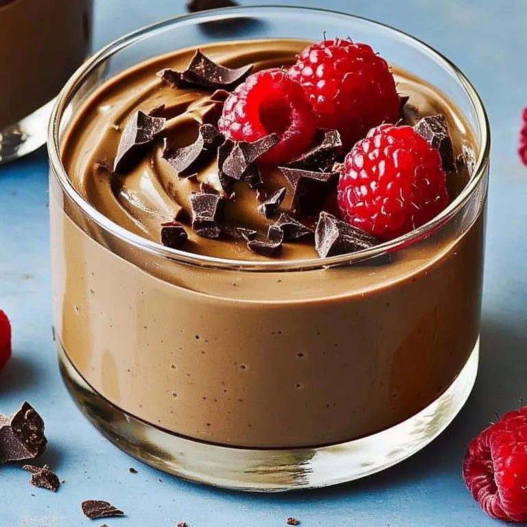 Delicious high protein mousse dessert in a bowl