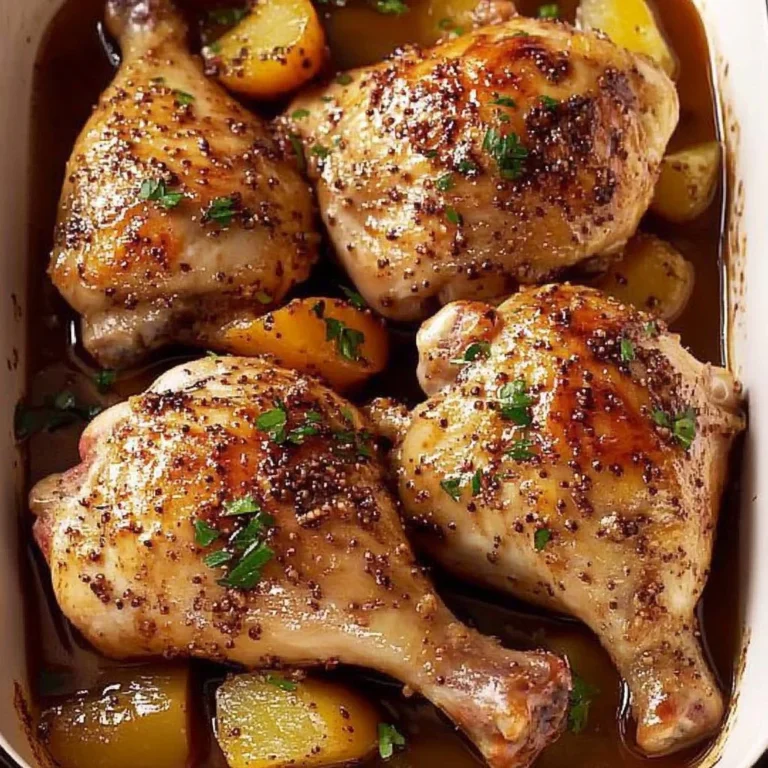 Maple-Mustard Glazed Chicken served with a side of vegetables