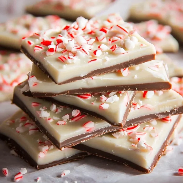 Delicious homemade peppermint bark topped with crushed candy canes