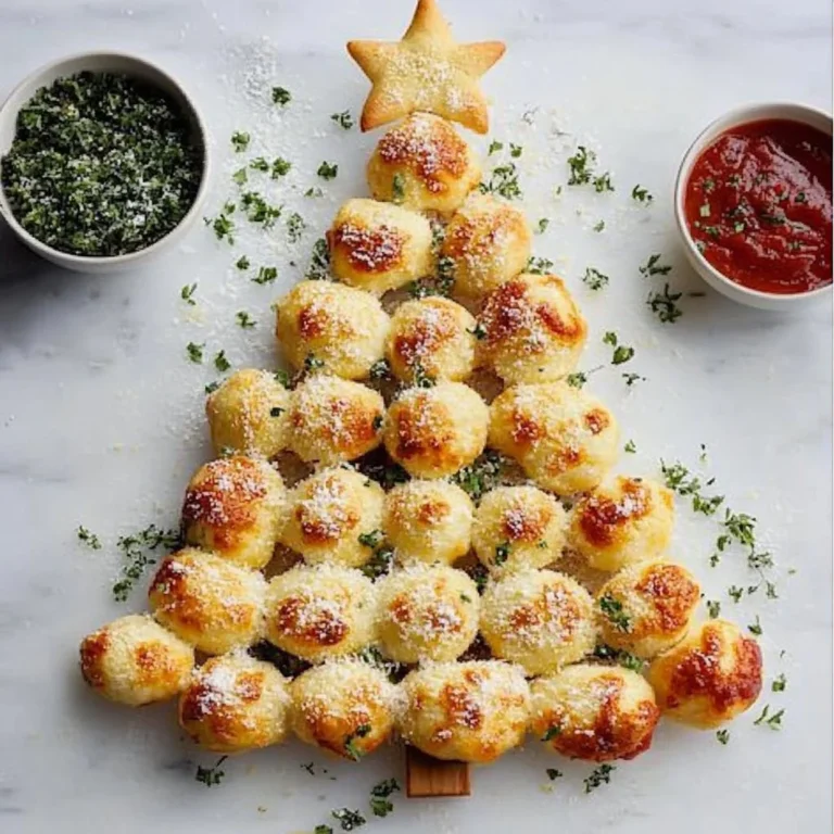 Pull-Apart Christmas Tree appetizer decorated for holiday celebrations