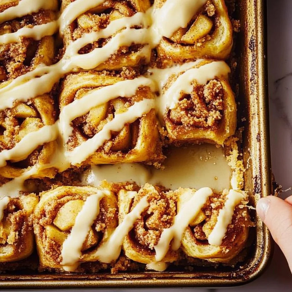 Sheet pan apple cinnamon roll bites fresh from the oven