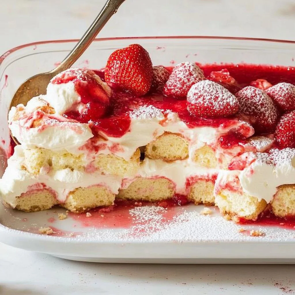 Strawberries and Cream Tiramisu