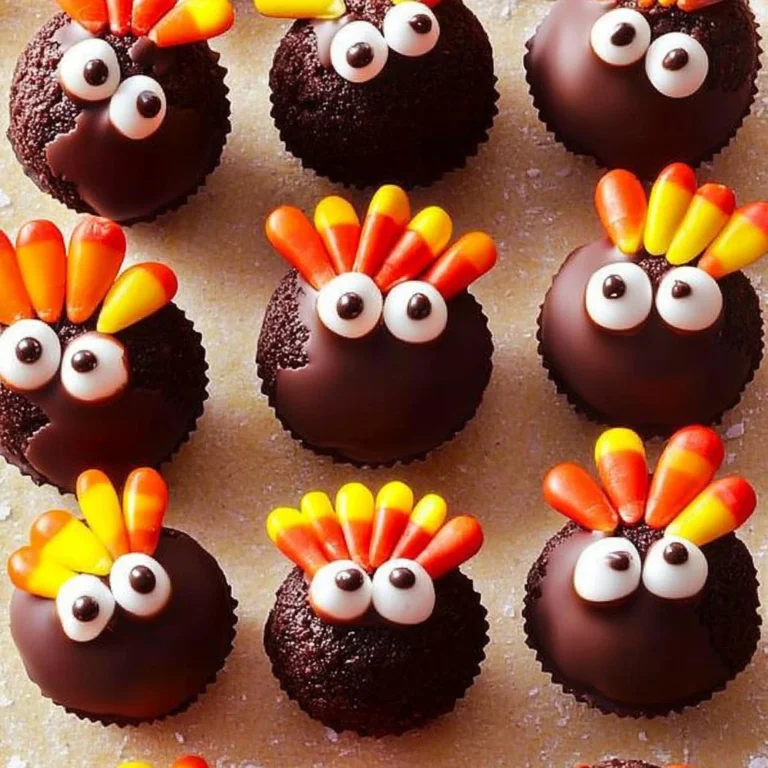 Delicious Turkey Oreo Balls made with crushed Oreo cookies and festive decorations.