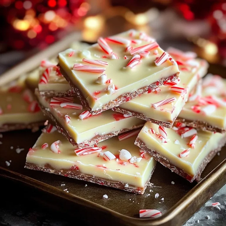 Homemade chocolate peppermint bark topped with crushed candy canes.
