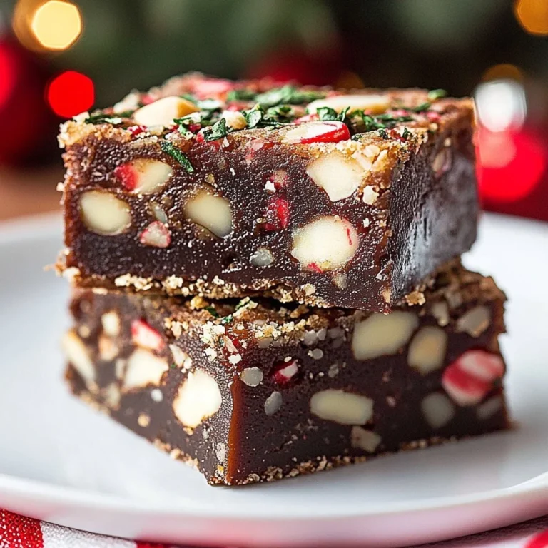 Chocolate Peppermint Macadamia Cookie Bars with fudgy center and crunchy topping