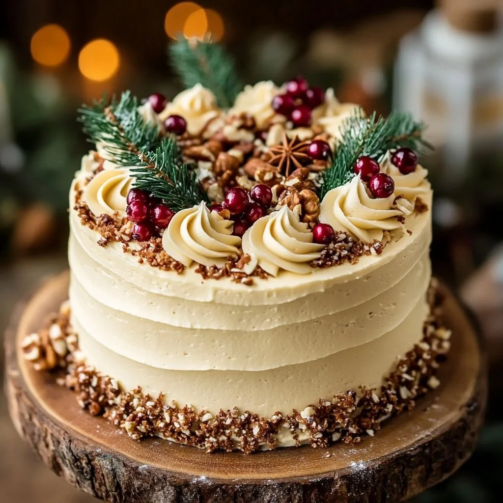 Christmas Spice Cake with Eggnog Buttercream