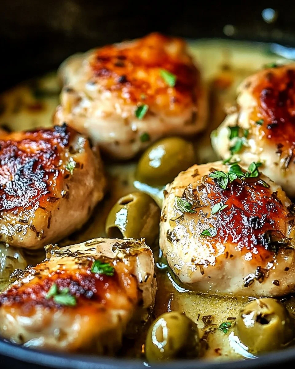Creamy Pepperoncini Chicken Skillet served in a cast iron pan