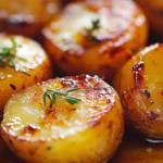 Delicious roasted garlic Idaho potatoes served on a plate