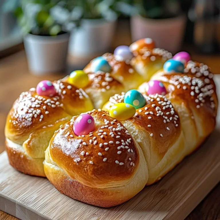 Homemade Easter Bread decorated for the festive holiday season.