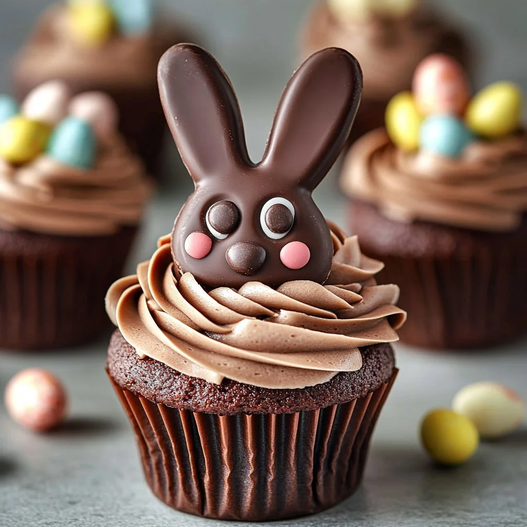Easter Chocolate Bunny Surprise Cupcakes