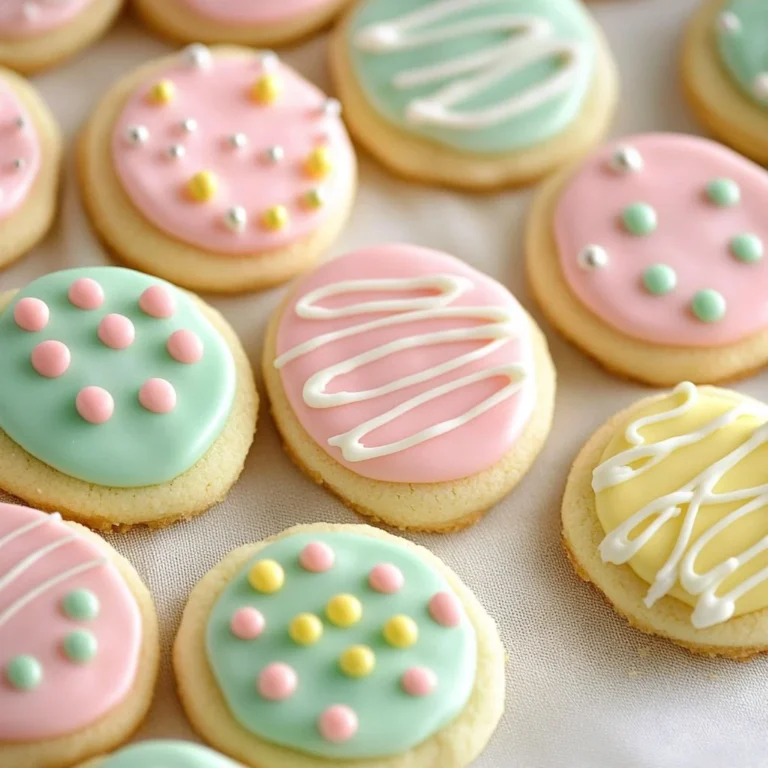Colorful Easter sugar cookies decorated with festive designs