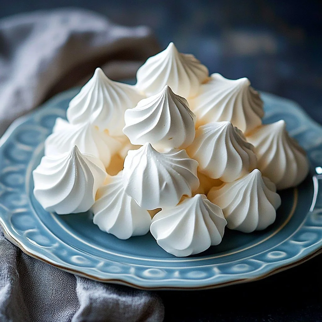 Plate of easy meringue cookies with colorful sprinkles