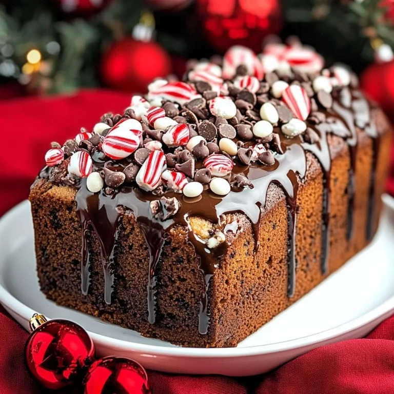 Sliced festive peppermint mocha bread topped with chocolate and peppermint decoration.