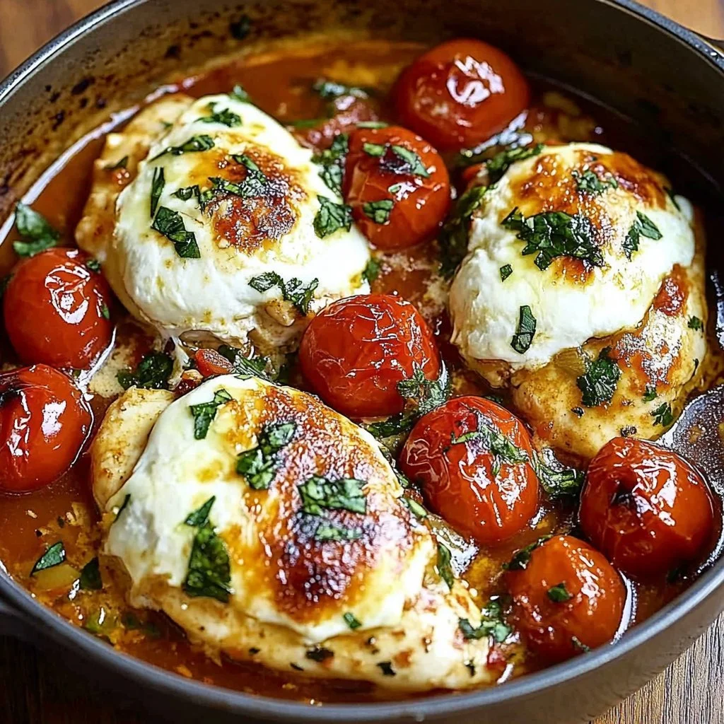 Garlic Tomato Chicken with Mozzarella