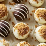 Delicious gingerbread truffles decorated with festive sprinkles.