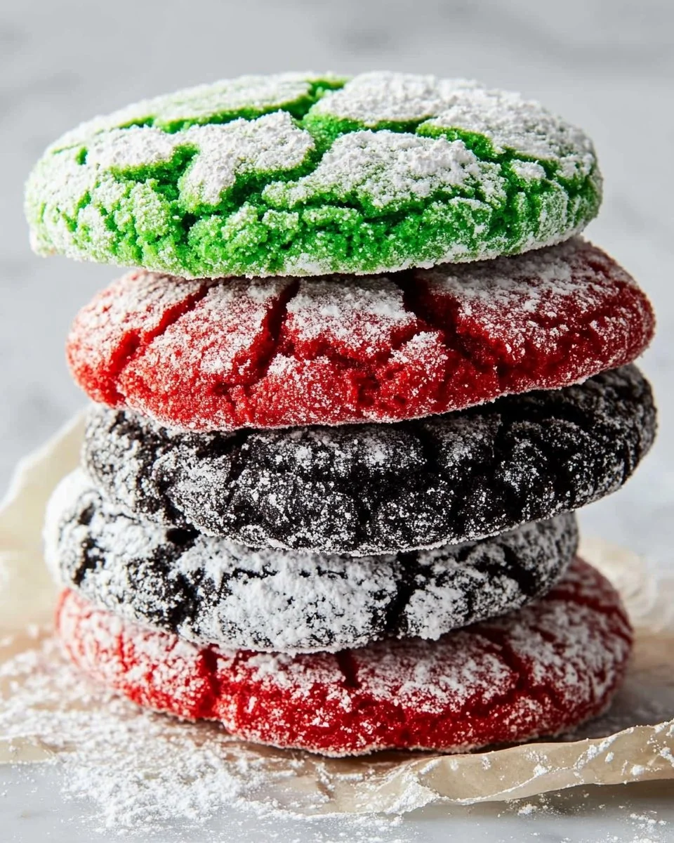 Delicious Kwanzaa Crinkle Cookies with powdered sugar on a festive plate
