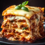 Delicious Mexican Lasagna layers with cheese, tortillas, and spices.