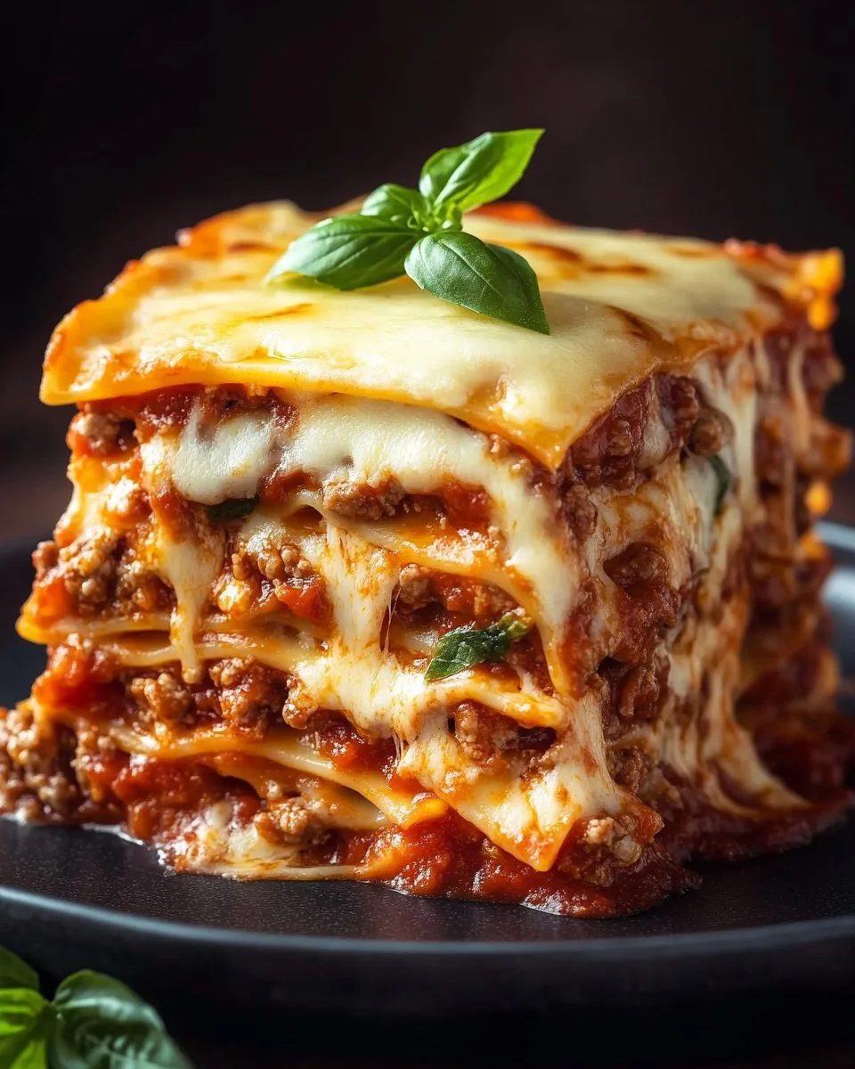 Delicious Mexican Lasagna layers with cheese, tortillas, and spices.