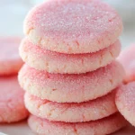 Delicious Mexican pink polvorones cookies on a plate.