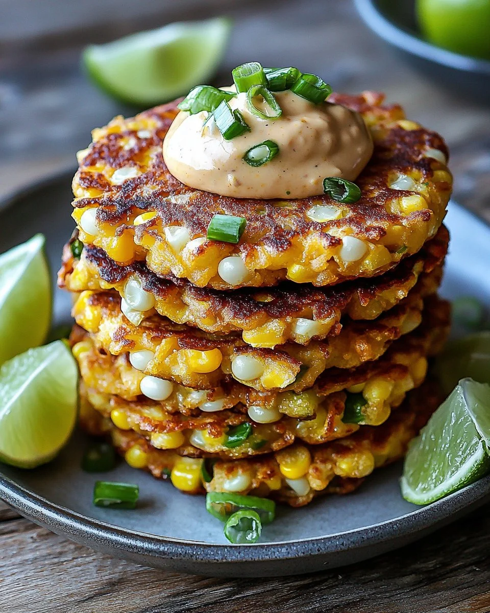 Golden Mexican street corn fritters served with dipping sauce