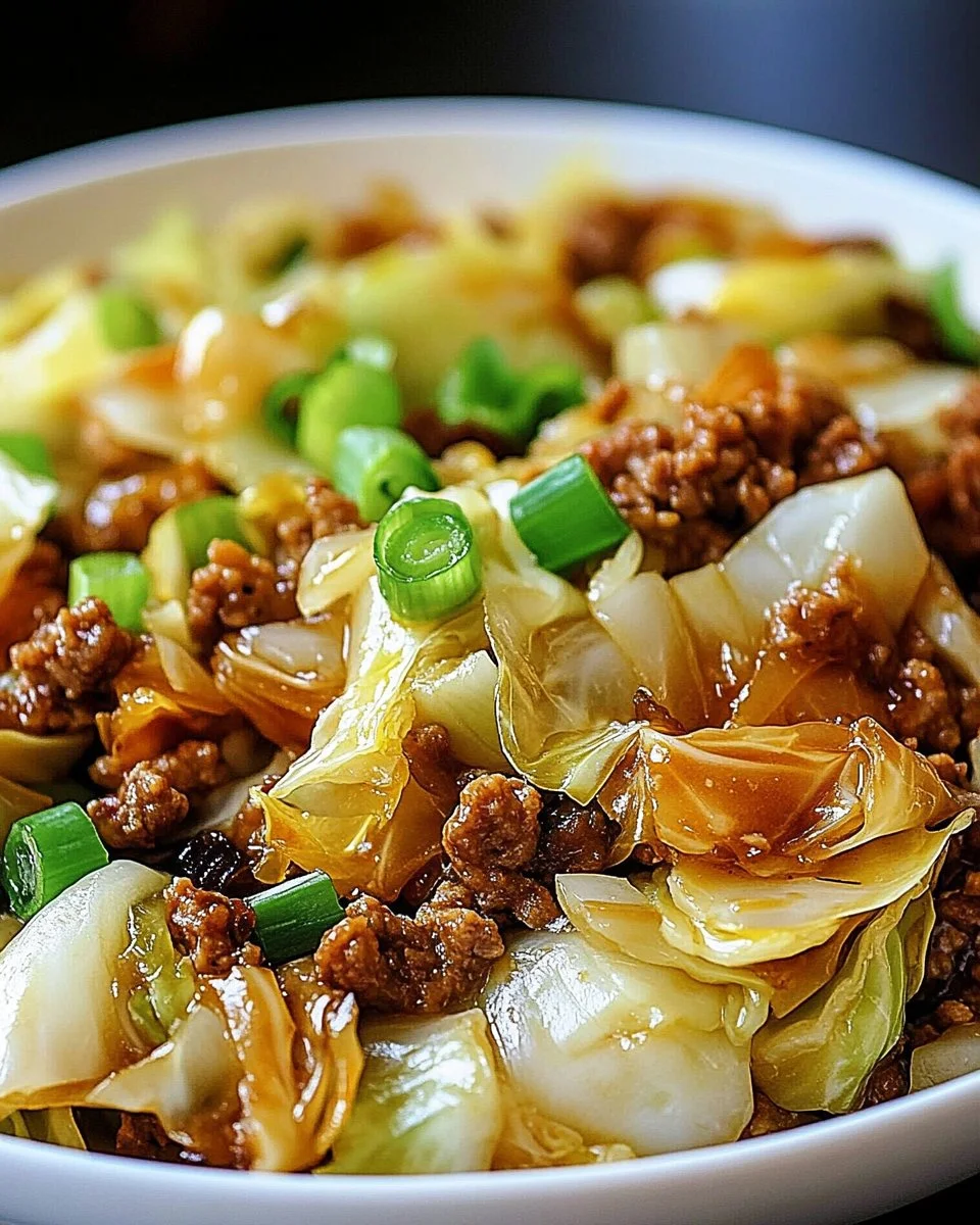 Mongolian Ground Beef and Cabbage