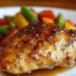 Delicious mustard roasted chicken with herbs and spices on a serving platter