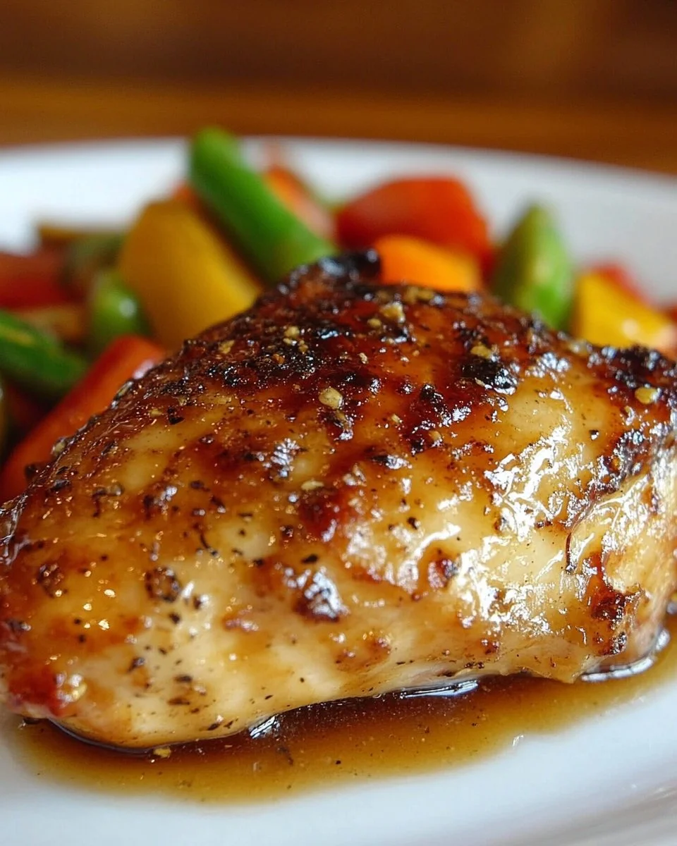 Delicious mustard roasted chicken with herbs and spices on a serving platter