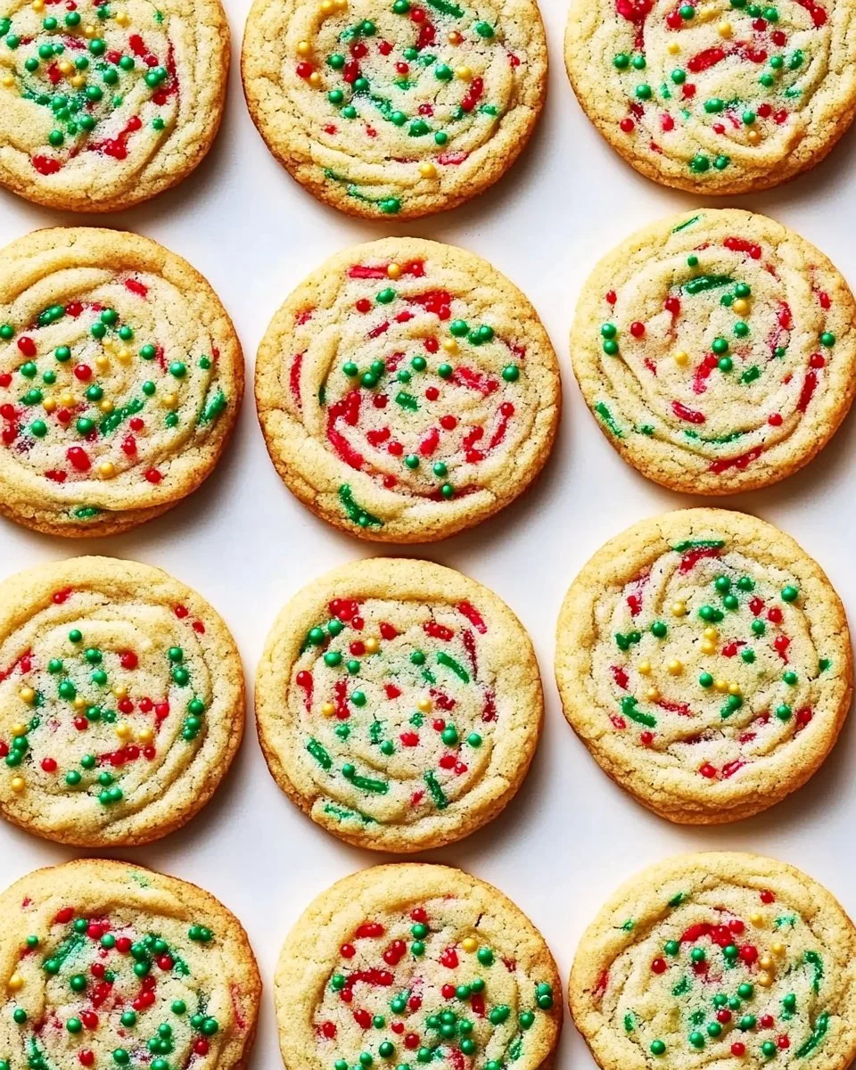 Pan-Banging Confetti Cookies topped with colorful sprinkles