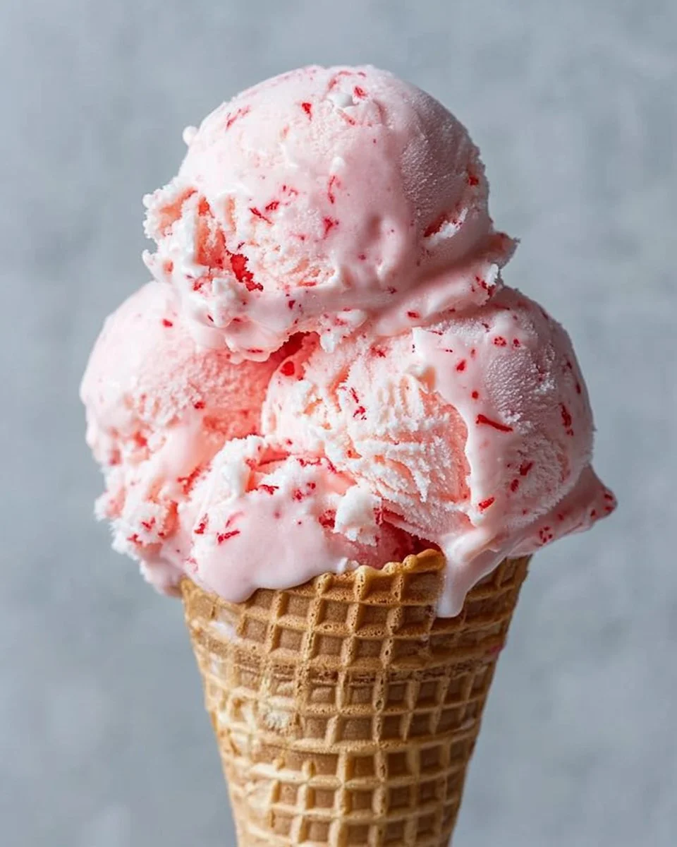 Delicious bowl of peppermint ice cream topped with candy cane sprinkles