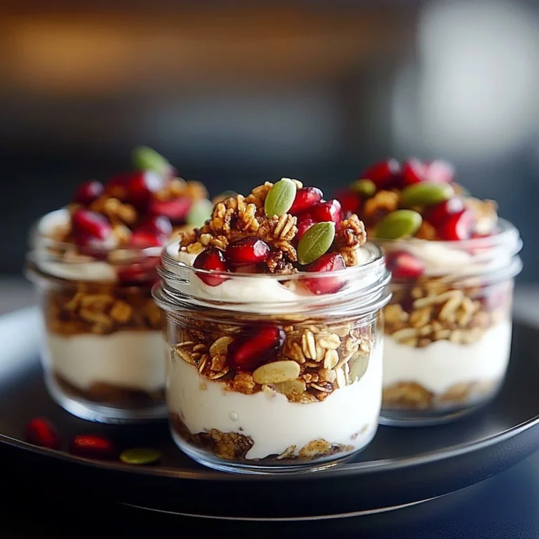 A vibrant Pomegranate Parfait with layers of yogurt and pomegranate seeds