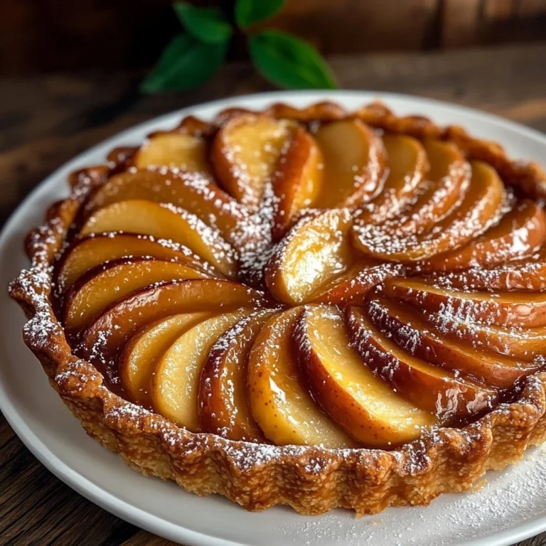 Rustic spiced baked apple tart garnished with cinnamon and nutmeg