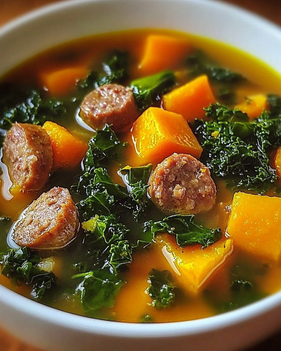 Sausage Sweet Potato Kale Soup