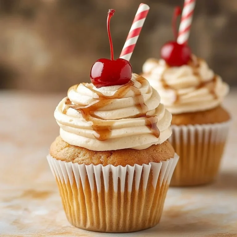 Vanilla-Root Beer Cupcakes with creamy Root Beer Buttercream frosting