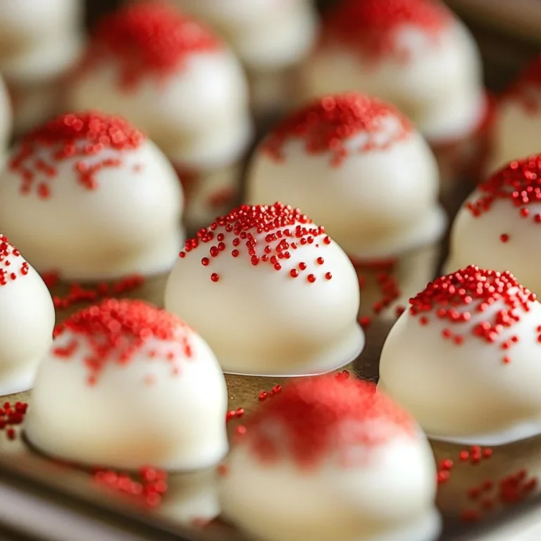 Delicious white chocolate strawberry truffles on a decorative plate