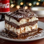 Coca-Cola Fudge Layer Cake, a decadent dessert with rich chocolate layers
